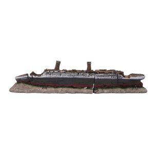 Relaxdays DEKORACE Barevná do akvária Titanic vrak lodi 38, 5 cm obraz