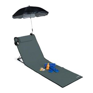 Relaxdays PODLOŽKA Antracitová polstrovaná se slunečníkem 60x197 cm obraz