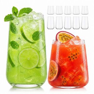 Relaxdays SKLENICE Transparentní 12dílná-sada Sklo 450 ml obraz