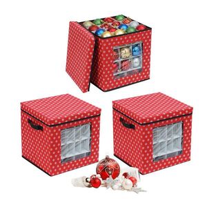 Relaxdays KONTEJNER vícebarevný 3-dílný-set na vánoční koule 33x33x33 cm obraz