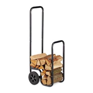 Relaxdays VOZÍK Černý na dřevo kov 60 kg obraz
