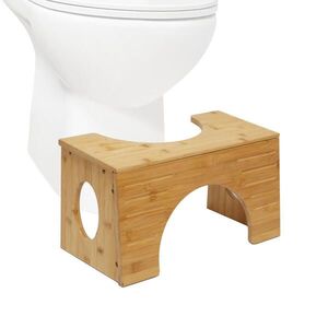 Relaxdays STUPÍNEK Přírodní bambus k WC 2 výšky obraz
