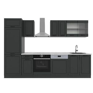 Vicco KUCHYŇSKÝ KOUT R-Line Antracitový venkovský dům/antracit 300 cm , PD Mramor obraz