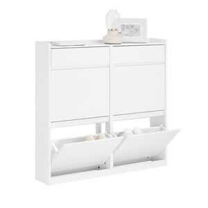 SoBuy BOTNÍK se 6 dveřmi Bílá 98x19x95cm Minimalistický obraz