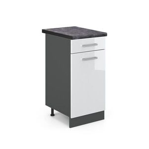 Vicco SPODNÍ SKŘÍŇKA KUCHYŇSKÉ LINKY R-Line Bílá vysoký lesk 40 cm , PD Antracit obraz