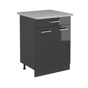 Vicco SPODNÍ SKŘÍŇKA KUCHYŇSKÉ LINKY R-Line Antracitový vysoký lesk 60 cm PD Mramor obraz