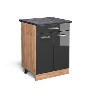 Vicco SPODNÍ SKŘÍŇKA KUCHYŇSKÉ LINKY R-Line Antracitový vysoký lesk 60 cm se zásuvkou, PD Antracit obraz