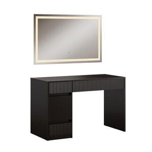 Vicco KOSMETICKÝ STOLEK SE ZRCADLEM Omira Černá 120 cm se zrcadlem LED obraz