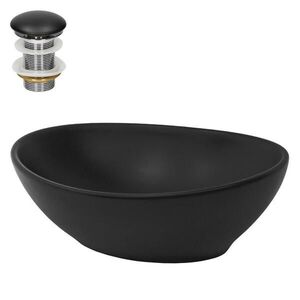 LuxeBath UMYVADLO černé 41x33, 5x14, 5 cm s odtokovou sadou černé obraz