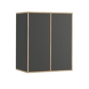 Vicco STĚNOVÁ POLICE Tetrix Antracit 63 x 75 cm se 2 dveřmi obraz