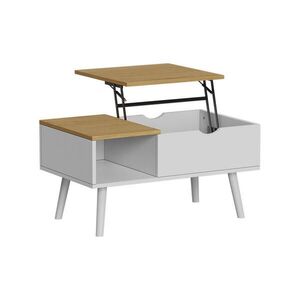 Vicco KONFERENČNÍ STŮL Stora Bílá/dub 76 x 45 cm s funkcí výtahu obraz