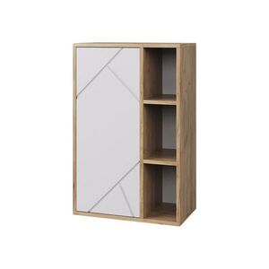 Vicco STĚNOVÁ POLICE Berno Zlatá síla dub/bílá 50.1 x 78.4 cm se 2 uzavřenými přihrádkami obraz