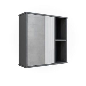 Vicco KOUPELNOVÁ SKŘÍŇKA SE ZRCADLEM Leano Antracit/horský dub 60 x 60 cm obraz
