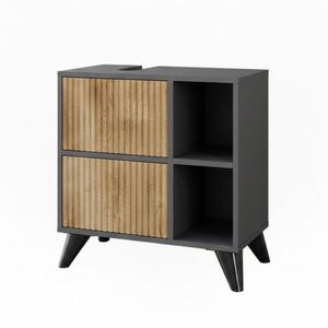 Vicco TOALETNÍ SKŘÍŇKA PRO UMYVADLO Leano Antracit/horský dub 60 x 62 cm se 2 zásuvkami obraz