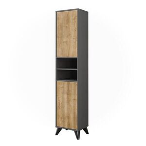 Vicco KOUPELNOVÁ SKŘÍŇKA Leano Antracit/horský dub 38 x 180 cm se 2 dveřmi obraz