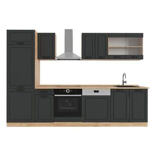 Vicco KUCHYŇSKÝ KOUT R-Line Antracitový venkovský dům/zlatý dub 300 cm , PD Dub obraz