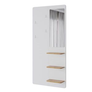 Vicco NÁSTĚNNÝ VĚŠÁK Jochen Bílá/dub 70 x 150 cm se zrcadlem obraz