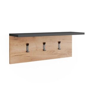 Vicco VĚŠÁK S POLICÍ NA KLOBOUKY Orlando Antracit/zlatý dub 60 x 21.6 cm obraz