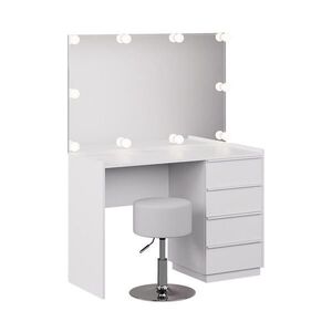 Vicco TOALETNÍ STOLEK Viktoria Bílá 110 cm se zrcadlem, stoličkou a LED osvětlením obraz