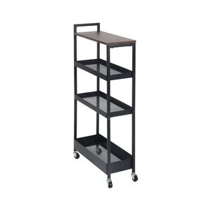 Relaxdays VOZÍK Černá Hnědá industriální styl 98 cm obraz
