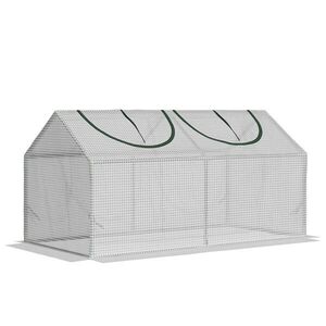 Outsunny FOLIOVÝ SKLENÍK s oknem PE skleník na rajčata 120x60x60cm bílý obraz