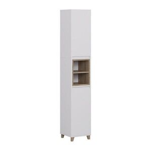 Vicco KOUPELNOVÁ SKŘÍŇKA Elnor Bílá/dub 30 x 170 cm se 2 dveřmi obraz