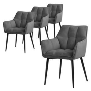 ML-DESIGN JÍDELNÍŽIDLA, SADA 4 KS, tmavě šedá froté látka obraz
