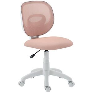 HOMCOM KANCELÁŘSKÁ ŽIDLE Ergonomická kancelářská židle s opěrkou zad ve tvaru písmene C, růžová obraz
