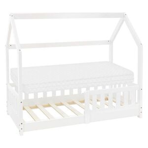 ML-DESIGN DĚTSKÁ POSTEL se střechou a matrací 70x140 cm bílá obraz
