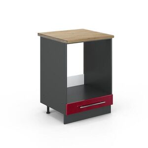 Vicco SKŘÍŇKA NA VESTAVĚNOU TROUBU Fame-Line Bordó červená vysoký lesk 60 cm , PD Dub obraz