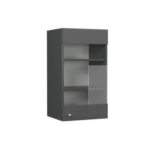 Vicco SKLENĚNÁ KUCHYŇSKÁ SKŘÍŇKA Fame-Line Anthrazit-Gold Landhaus 40 cm obraz