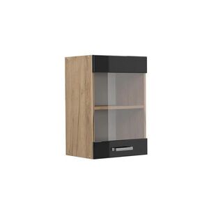 Vicco SKLENĚNÁ KUCHYŇSKÁ SKŘÍŇKA R-Line Černý vysoký lesk 40 cm obraz