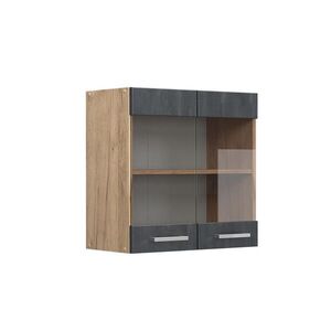 Vicco SKLENĚNÁ KUCHYŇSKÁ SKŘÍŇKA R-Line Černý beton 60 cm obraz