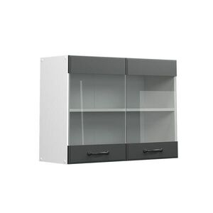 Vicco SKLENĚNÁ KUCHYŇSKÁ SKŘÍŇKA R-Line Antracitový venkovský dům 80 cm obraz