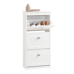 SoBuy BOTNÍK se třemi zásuvkami Bílá 53x24x117cm Klasický obraz