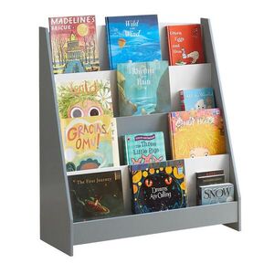 SoBuy DĚTSKÁ KNIHOVNA se 3 policemi Šedá 80x30x88cm Moderní obraz