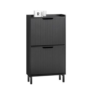 SoBuy BOTNÍK se 2 zásuvkami Černá 50x19x90cm Moderní obraz