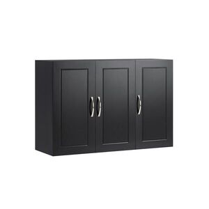 SoBuy NÁSTĚNNÁ SKŘÍŇKA se 3 dveřmi Černá 90x13x60cm Moderní obraz