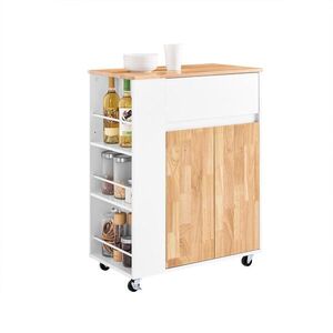 SoBuy KUCHYŇSKÝ VOZÍK s 1 zásuvkou Bílá 70x40x90cm Nordický obraz