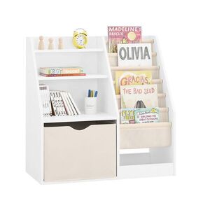 SoBuy DĚTSKÁ KNIHOVNA s jedním zásuvkovým boxem Bílá 80x40x80cm Moderní obraz