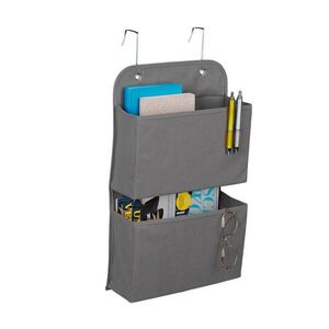 Relaxdays ORGANIZÉR šedý závěsný 2 přihrádky skládací 50x31x10 cm obraz