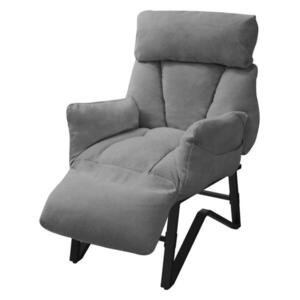 ML-DESIGN KŘESLO s polohovací funkcí, šedé, s plátěným potahem, polohovatelné relaxační křeslo do obývacího pokoje obraz