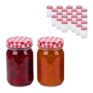 Relaxdays SKLENICE Transparentní červená bílá 25dílná-sada 400 ml obraz
