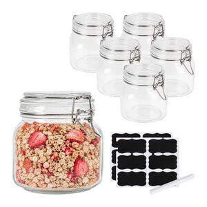 Relaxdays ZAVAŘOVACÍ SKLENICE Průhledné 6ks-set 750 ml obraz