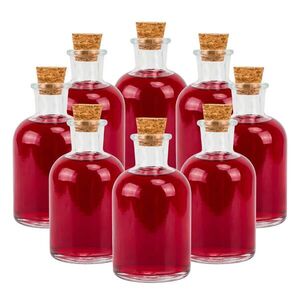 Relaxdays LAHVE transparentní přírodní 8dílná-sada s korkem 150 ml obraz