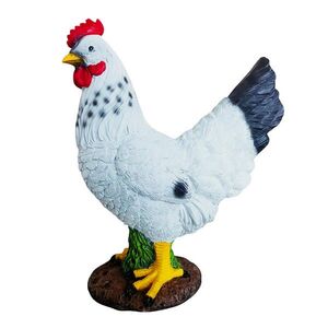 Relaxdays FIGURKA Barevná slepice polyresin odolná vůči počasí obraz