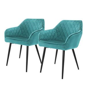 ML-DESIGN JÍDELNÍ ŽIDLE, sada 2 ks, petrol, samet obraz