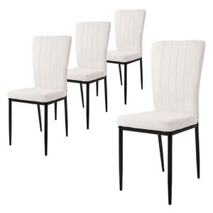 ML-DESIGN JÍDELNÍ ŽIDLE, sada 4 ks, bílý samet obraz