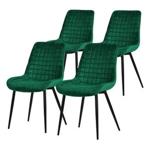ML-DESIGN JÍDELNÍ ŽIDLE, SADA 4 KS, tmavě zelený samet obraz