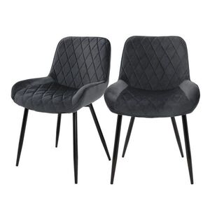 ML-DESIGN JÍDELNÍ ŽIDLE, sada 2 ks, antracitový samet obraz
